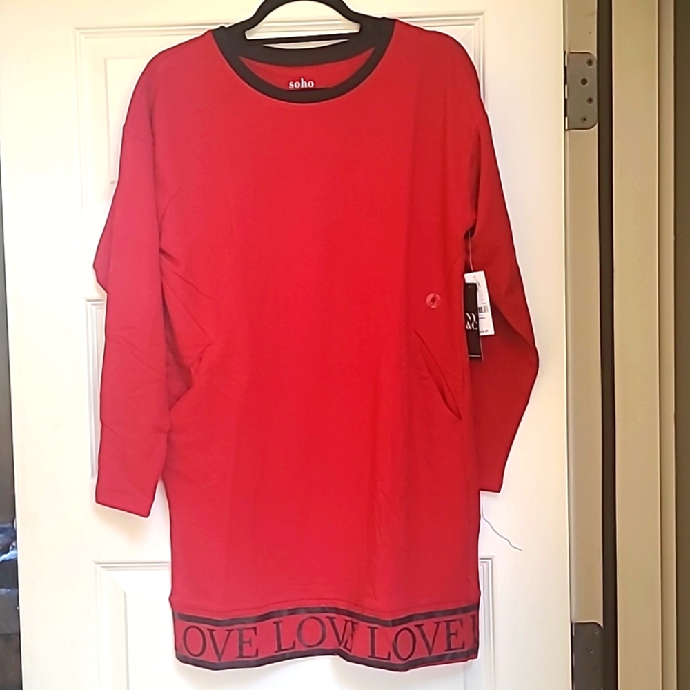 Red & Black knit dress BNWT New York and Company Soho Street collection